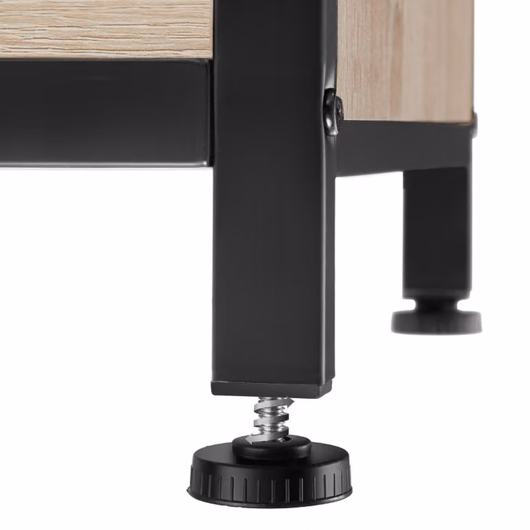 Scarpiera Industriale tectake in Legno e Metallo, Colore Rovere e Nero, L: 81 cm, H: 130 cm, P: 32 cm