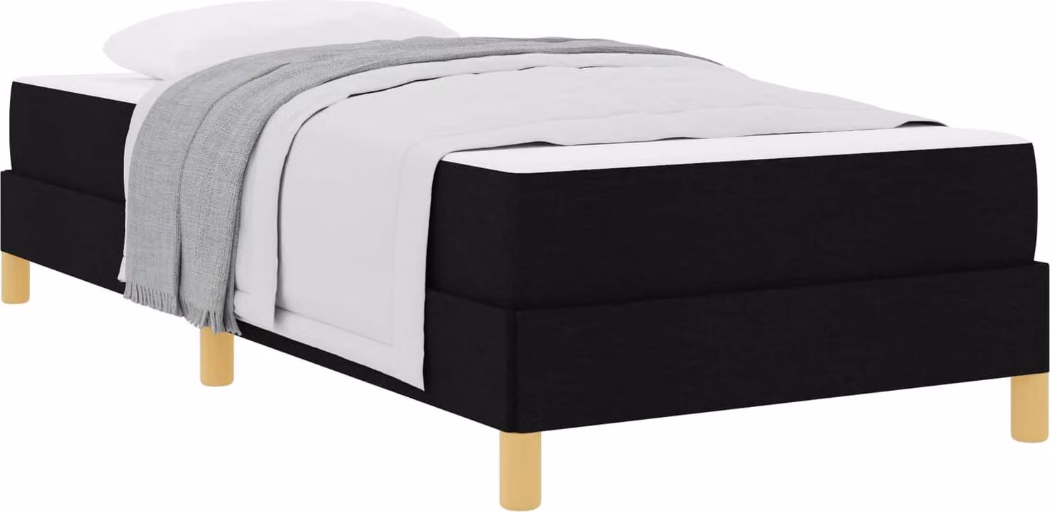 Letto a molle con materasso Nero 100 x 200 cm Tessuto