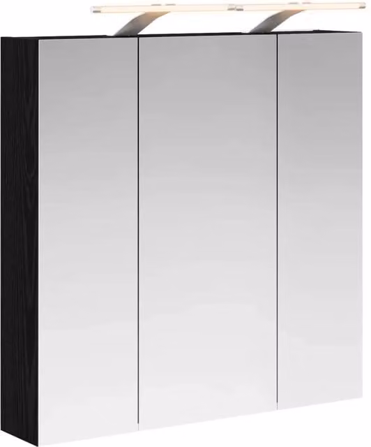 Mobiletto per specchio da Bagno | Armadio da bagno Rovere Nero 70 x 14,5 x 70 cm