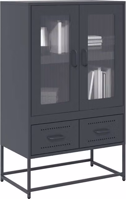 Credenza moderna vidaXL in metallo antracite L: 68 cm, P: 39 cm, H: 111,5 cm – 2