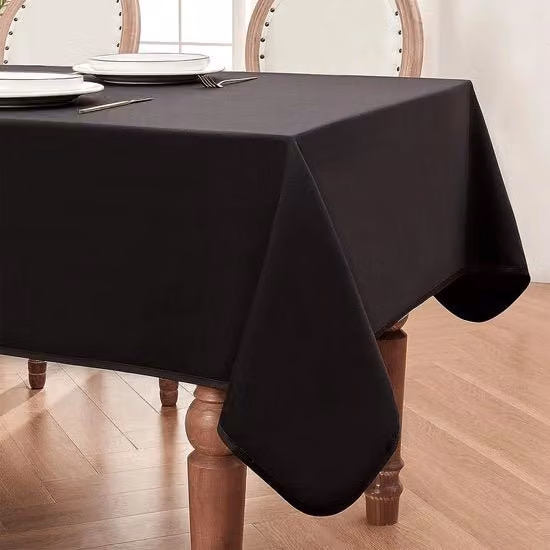 Tovaglia da tavolo lavabile in poliestere nero L: 140 cm x P: 180 cm