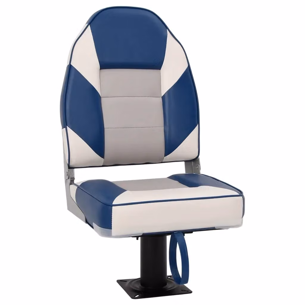 Sedile per Barca con Supporto Girevole 360° vidaXL in Metallo Laccato Disponibile in Bianco, Blu, Grigio o Nero – 2