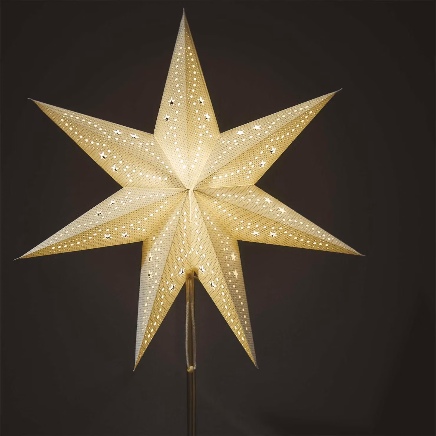 EMOS Stella di carta natalizia bianca con supporto dorato 45 cm DCAZ15