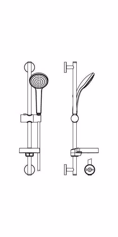 Set doccia Idealrain cromato con 1F-HB 100mm St.60cm e portasapone IS