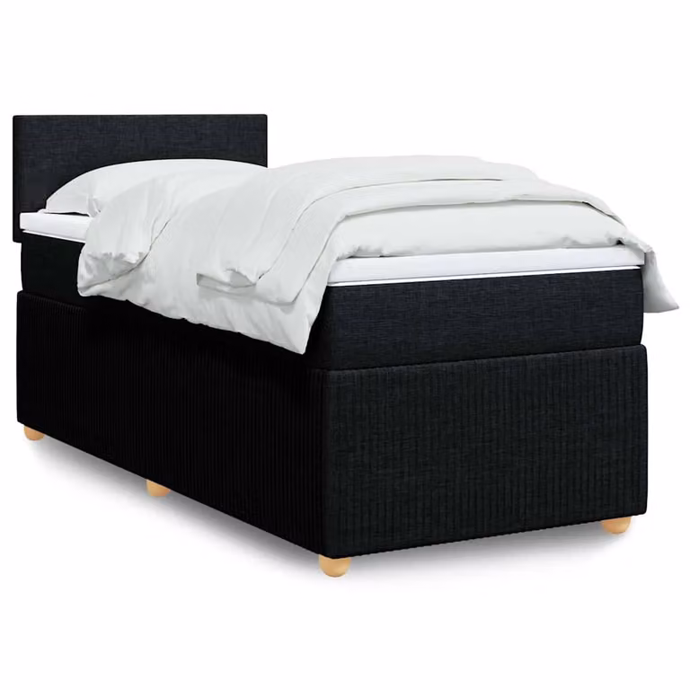 vidaXL Giroletto a Molle Ibrido con Materasso in Tessuto Nero L 80 cm x P 200 cm