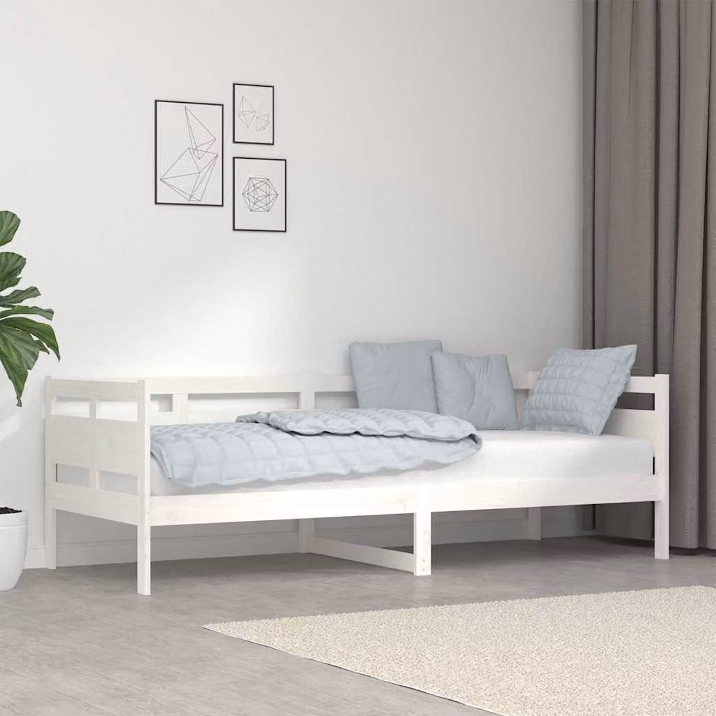vidaXL Dormeuse Bianca in Legno Massello di Pino L/P/H: 200 x 80 x 66 cm – 1