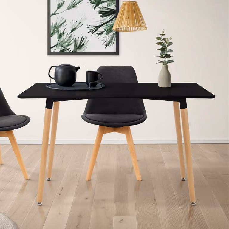 Tavolo da pranzo in legno ML-Design, tavolo da pranzo rettangolare con gambe in faggio per 4-6 persone, tavolo da cucina scandinavo