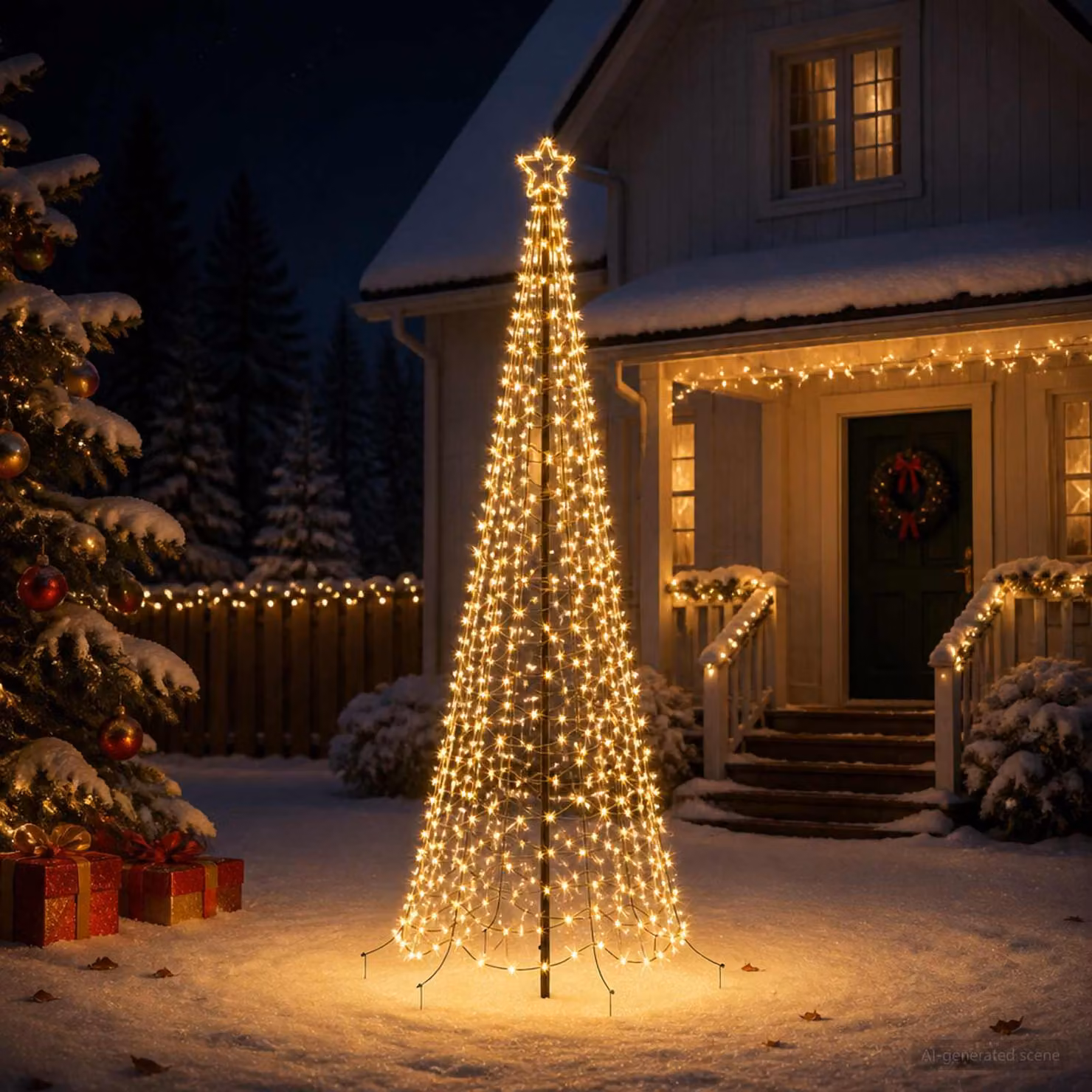 vidaXL Albero di Natale a spirale LED con picchetto EKENAS 250 cm