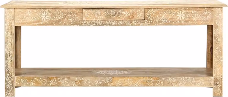 vidaXL Tavolino 110 x 50 x 45 cm Legno massiccio di mango dipinto a mano