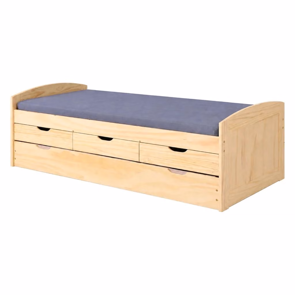 Letto Singolo Contenitore DMORA Tavullia in Legno Rovere Marrone 90x200 cm – 2