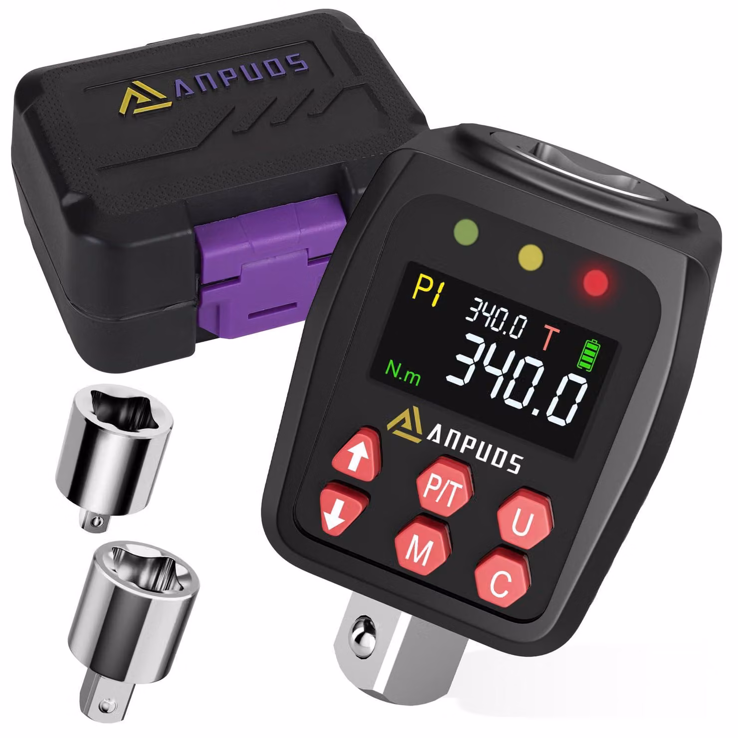 Adattatore digitale per coppia, 1/2 pollice, da 17 a 340 Nm, set con display LCD