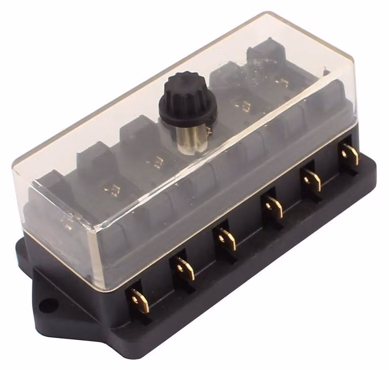Alloggiamento per fusibili con 6 slot, 12 V - 32 V