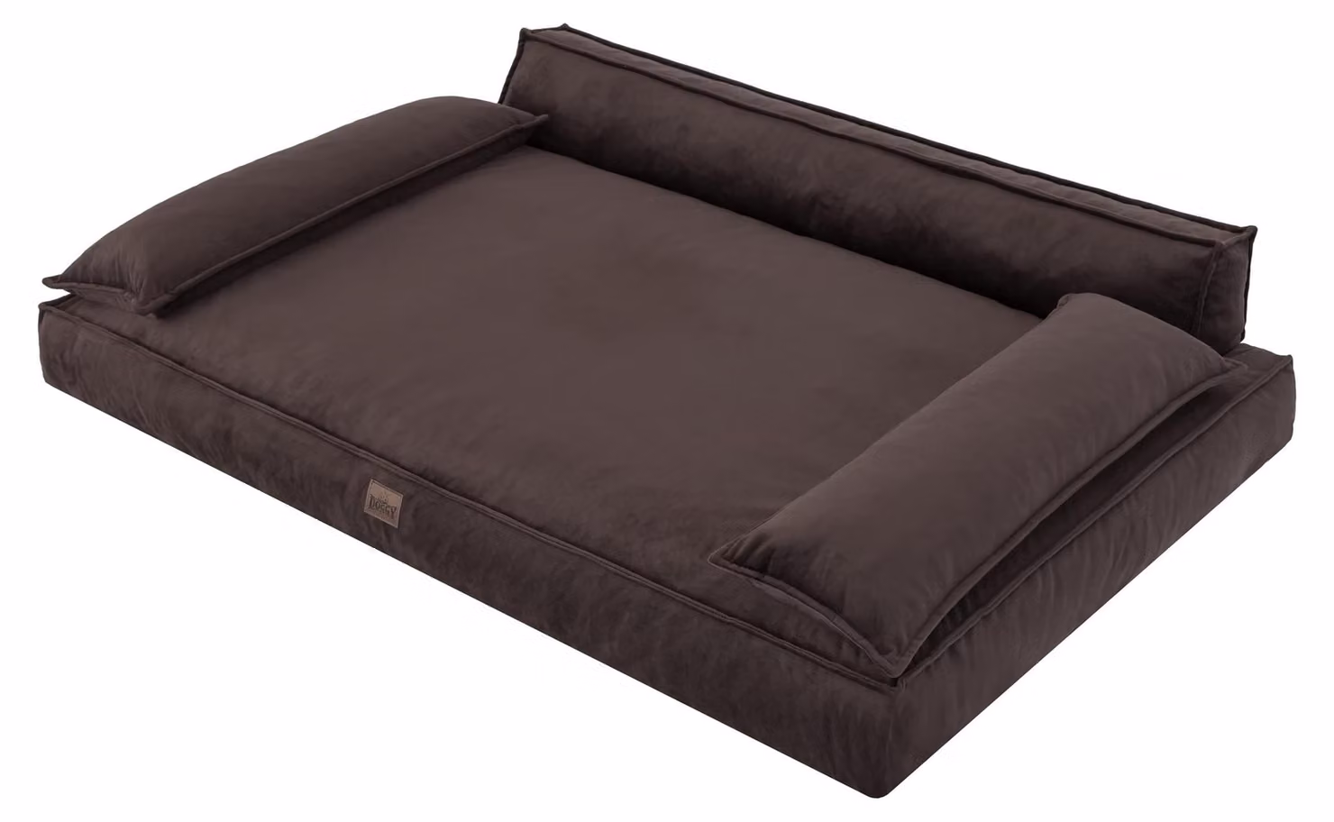 Cuccia per cani, rettangolare, taglia XXL, 120x77 cm, colore marrone, realizzata in tessuto vellutato, per uso interno