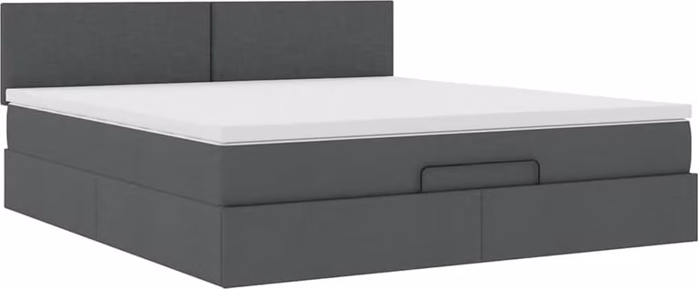 Struttura Letto Pouf con Materasso 160x200 cm in Tessuto