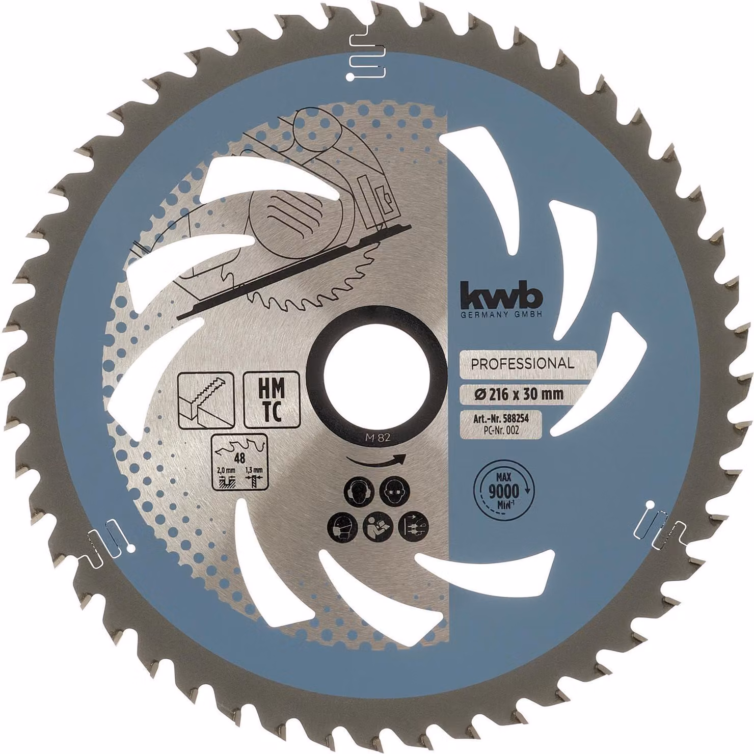 kwb 588254 Lama circolare in metallo duro 216 x 30 x 1,3 mm Numero di denti: 48 1 pz