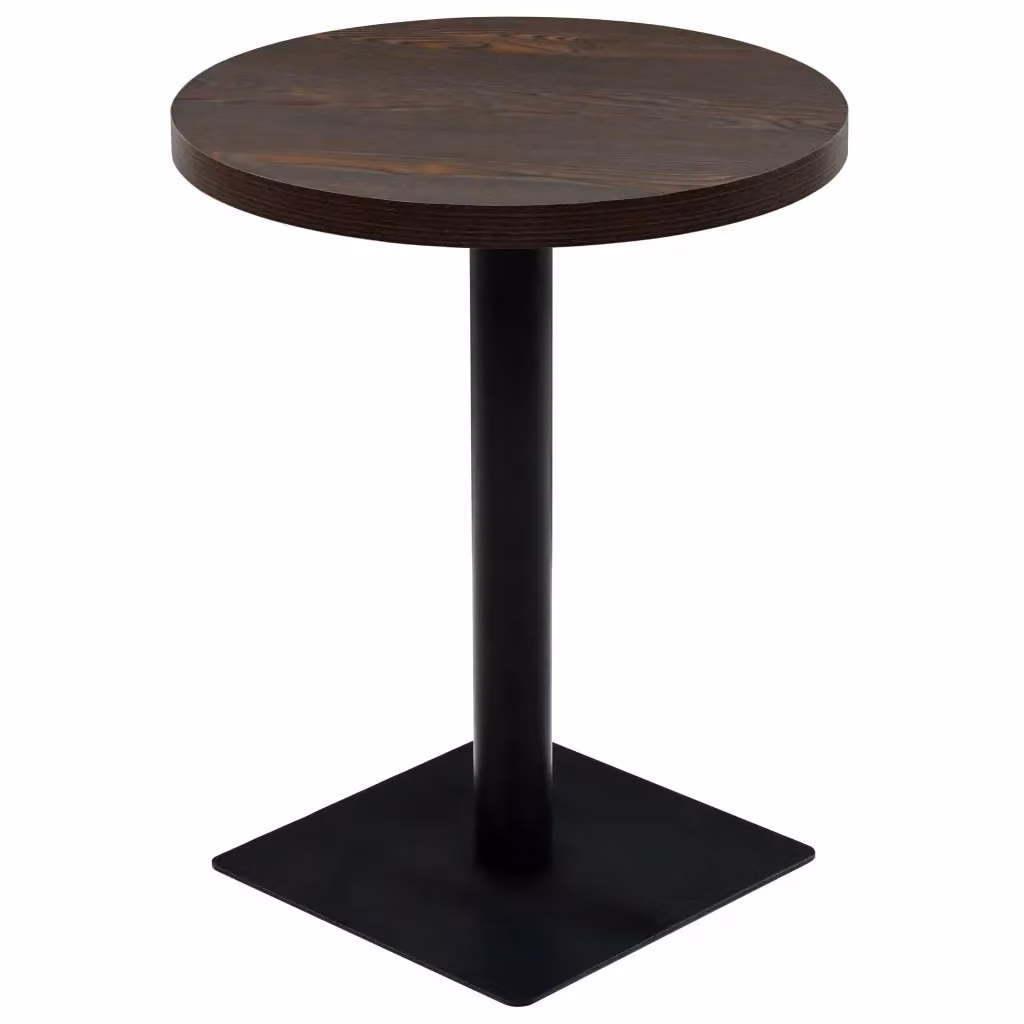 Tavolo Bistrot Rotondo vidaXL in MDF e Metallo Moderno Grigio e Marrone L: 60 cm, H: 75 cm – 2