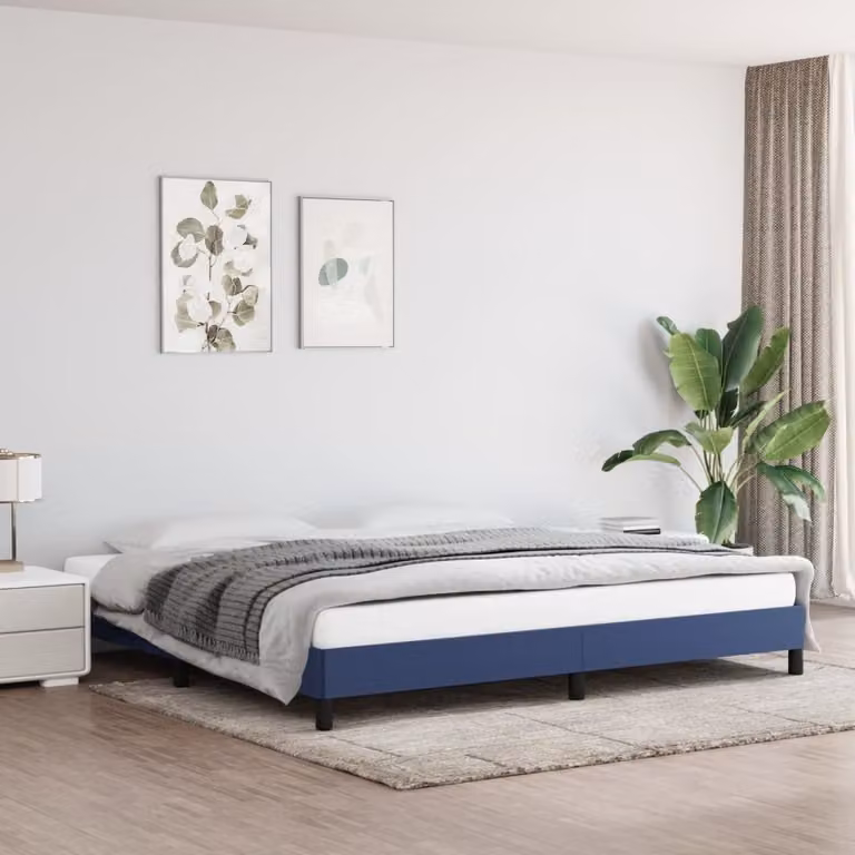 The Living Store Rete da letto blu 200x200 cm Tessuto