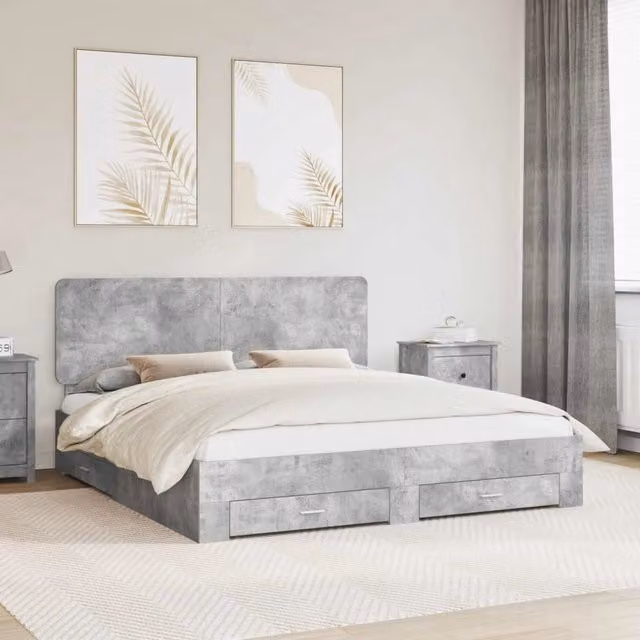 Struttura del letto con cassetto Grigio cemento 200 x 200 cm 3412745
