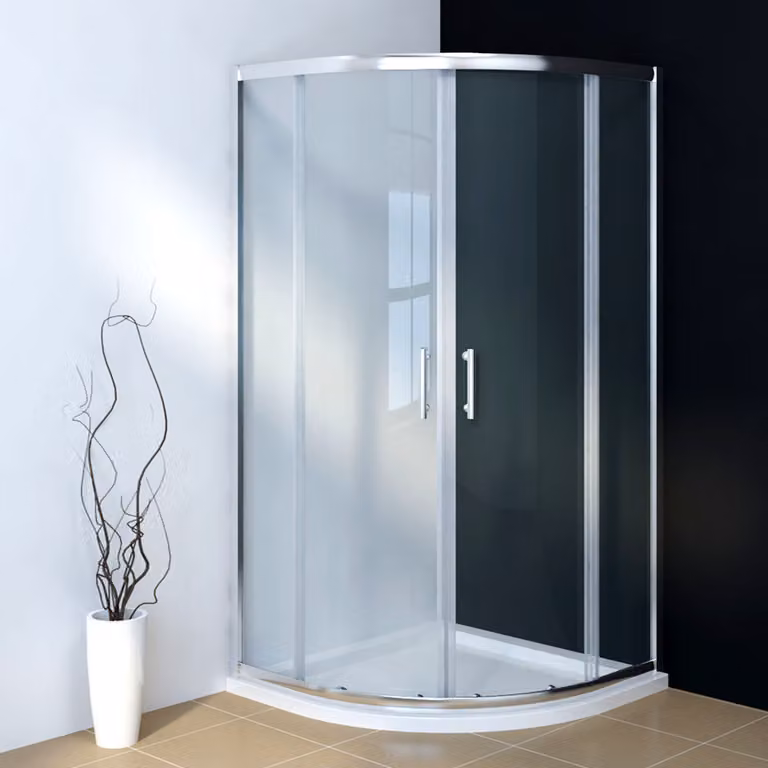 Cabina doccia rotonda a quadrante 100x100x185cm ESG porta girevole doccia Cabine doccia
