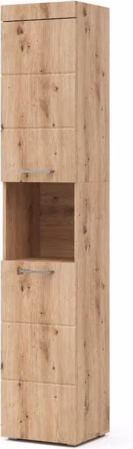 Mobile bagno alto Luna Vicco in rovere marrone con ante a battente e ripiani interni L 37 cm x H 190 cm