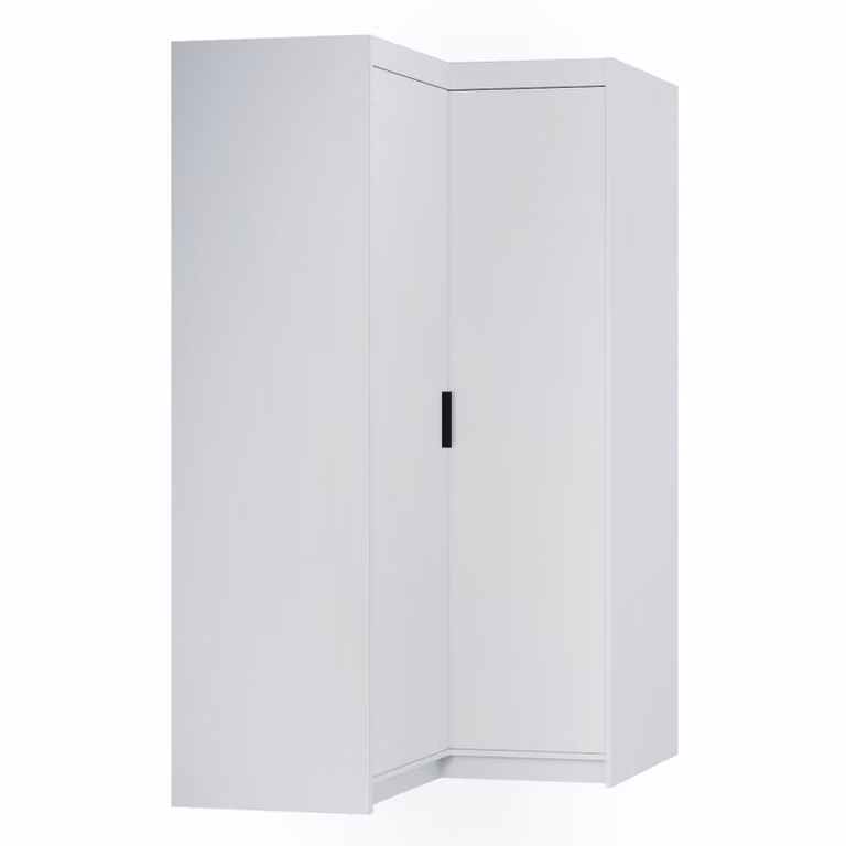 AX LIVING Armadio moderno ad angolo bianco Storicos 97,8 x 190,5 x 97,8 cm
