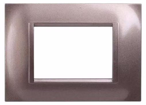 Placca compatibile Bticino Livinglight 3 moduli plastica quadrata colore acciaio bronzo