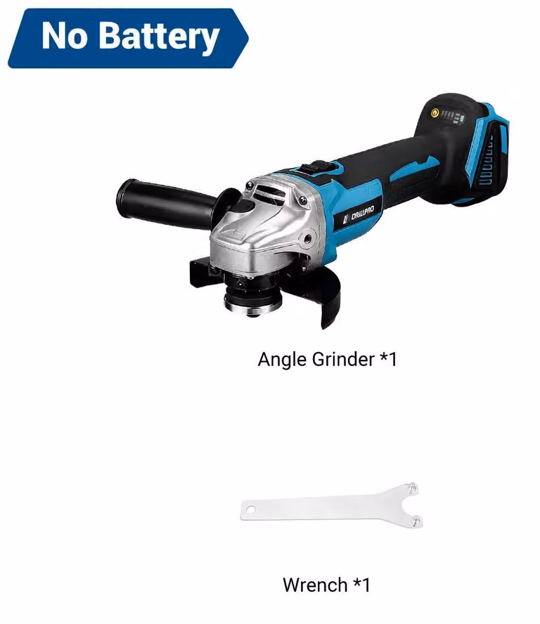 Smerigliatrice angolare a batteria - 125 mm - Motore brushless - 4 velocità - Velocità variabile - 21 V - Senza batteria - Braun