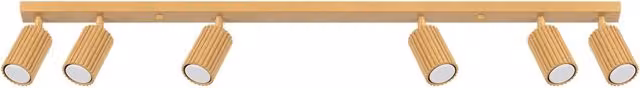 Plafoniera a barra moderna Pure Lume in metallo oro con 6 spot orientabili GU10, L: 117 cm