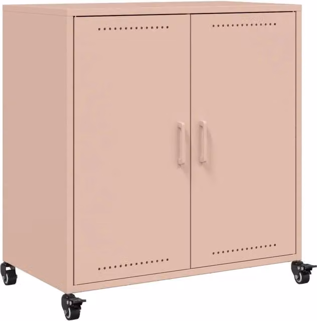 Credenza cassettiera armadio mobile contenitore organizer per cucina soggiorno salotto 68,5 x 39 x 72 cm acciaio rosa 02_0036212