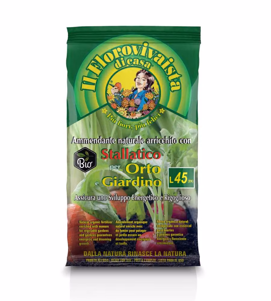 Terriflora Stallatico Organico 45 l - Fertilizzante Naturale per Giardino