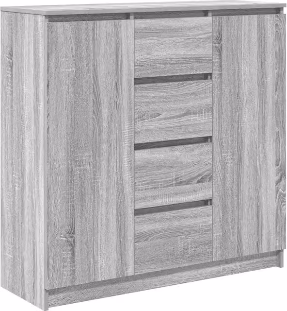 Credenza | Madia | Buffet da pranzo | Armadio da pranzo con Cassetti Grigio Sonoma 100,5x35x98,5 cm Truciolato