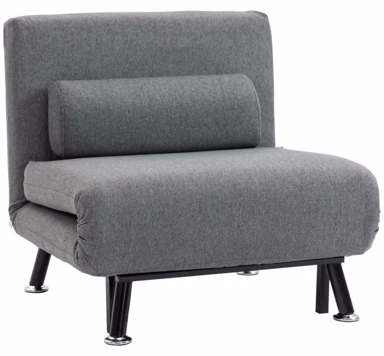 Letto pieghevole e poltrona letto | Schienale regolabile | Colore: Grigio scuro | Dimensioni: 70x75x75 cm