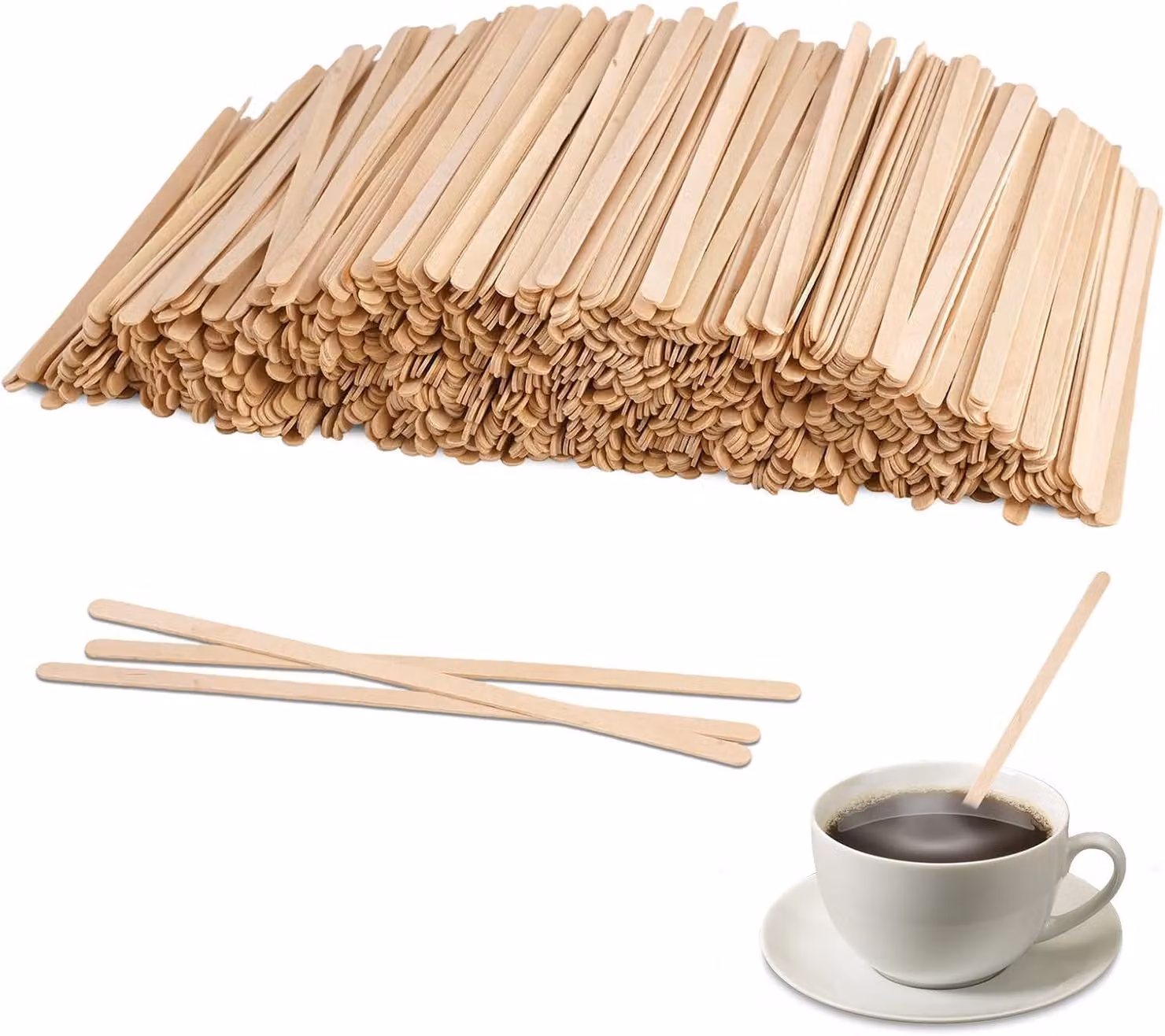 Bastoncini di legno per mescolare, lunghezza 14 cm - Bastoncini per mescolare il caffè