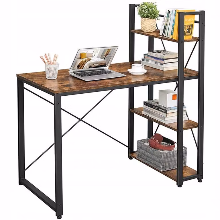Una scrivania elegante in stile industriale: una scrivania moderna e funzionale, ideale per un ufficio domestico dallo stile ricercato