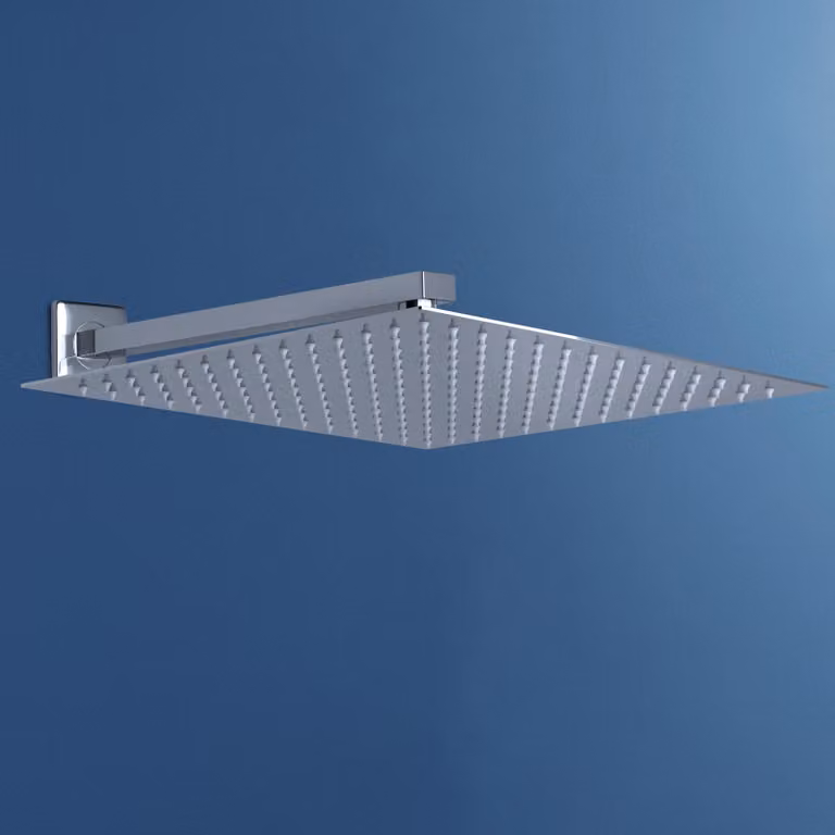 Doccia a soffitto in acciaio inossidabile, diametro 40 cm, con supporto a parete, erogatore per doccia a pioggia per il bagno