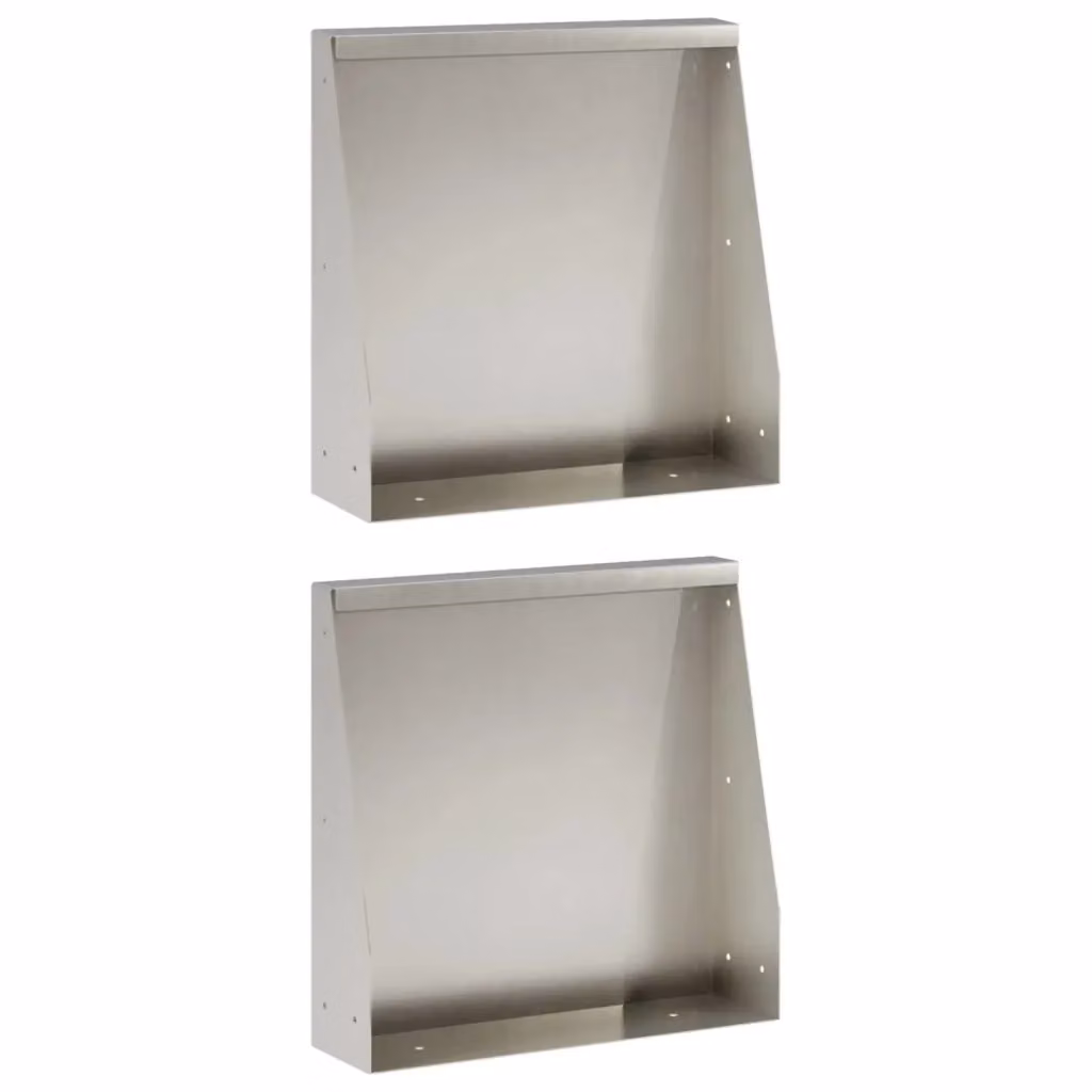 Set di 2 muretti per aiuole rialzate vidaXL in acciaio inox argento L/P/H: 40 x 12 x 50 cm – 2