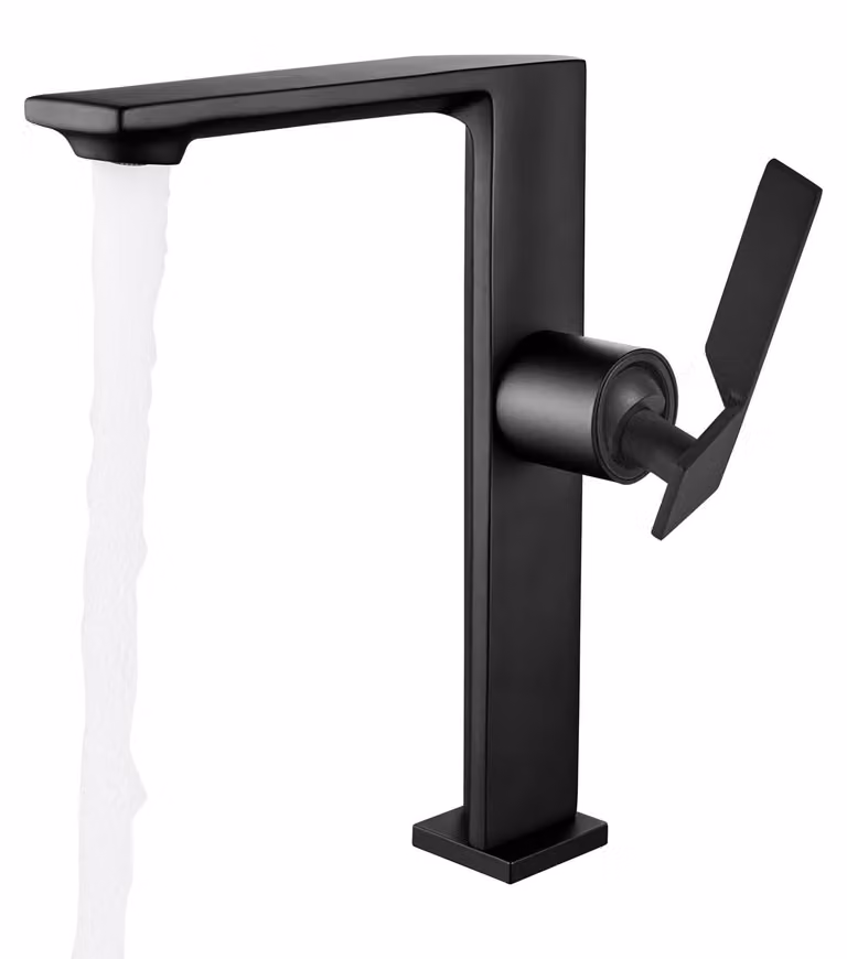 Solidchoice - Miscelatore monocomando alto per bagno, colore nero