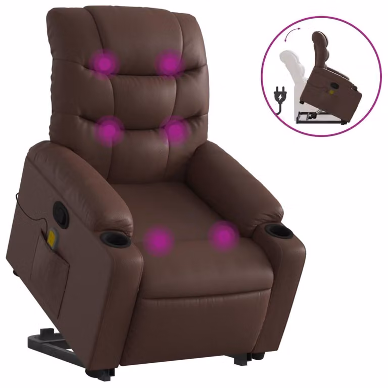Poltrona elettrica reclinabile - Poltrona regolabile - Poltrona massaggiante - Sedia elettrica di supporto - Con funzione di sollevamento