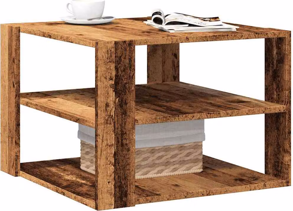 Maison Exclusive - Tavolino effetto legno antico 58x58x40 cm Materiale ligneo