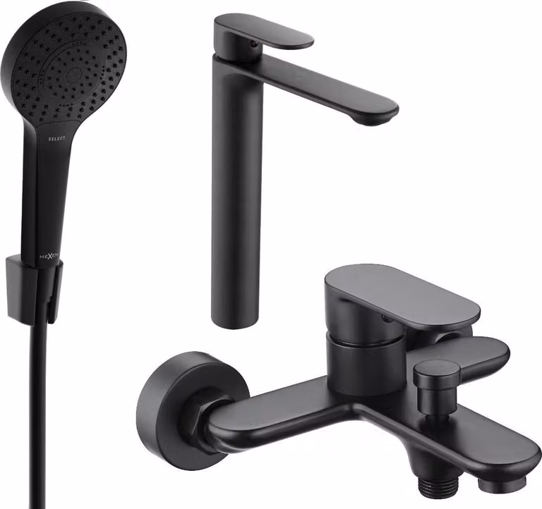Mexen Milo R05 set vasca da bagno, nero - 71313R05-70