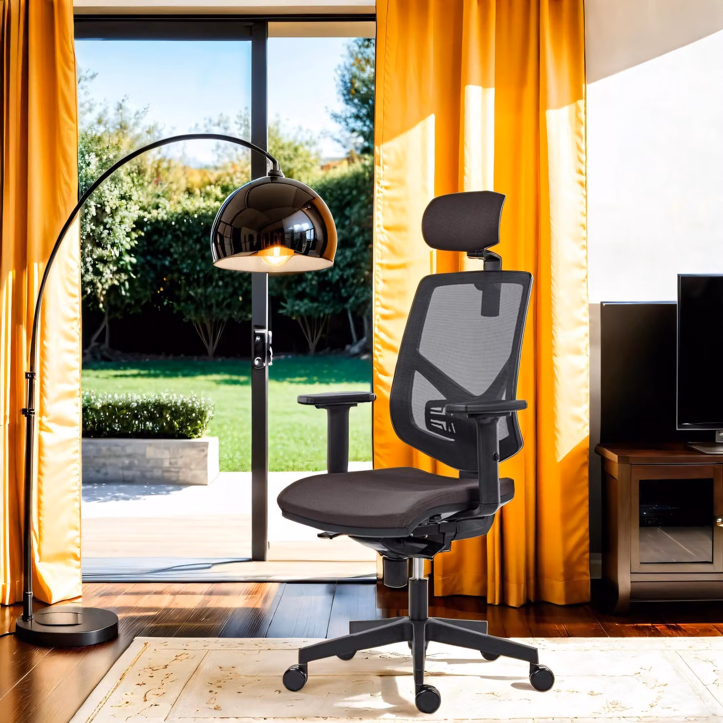 Sedia da ufficio ergonomica Powerton Tina, Grigio