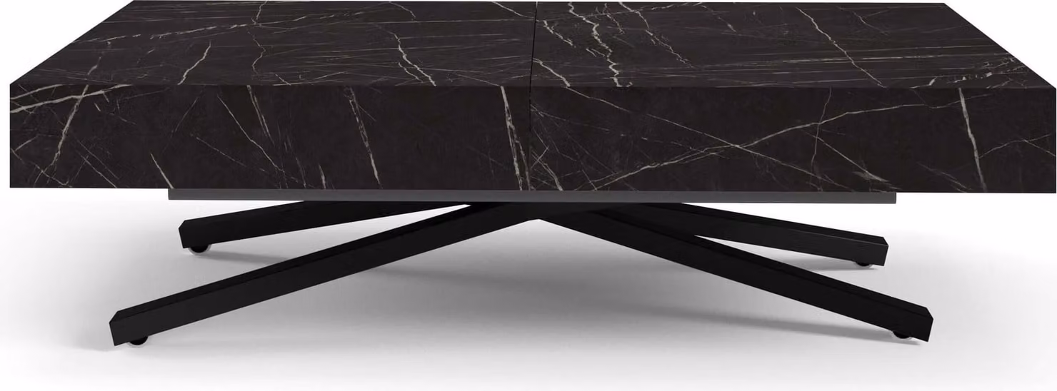 FURNLUX Tavolino Sanna X Black 80cm / Colore principale: Nero / Dimensioni: 80 x 80 x 200 cm