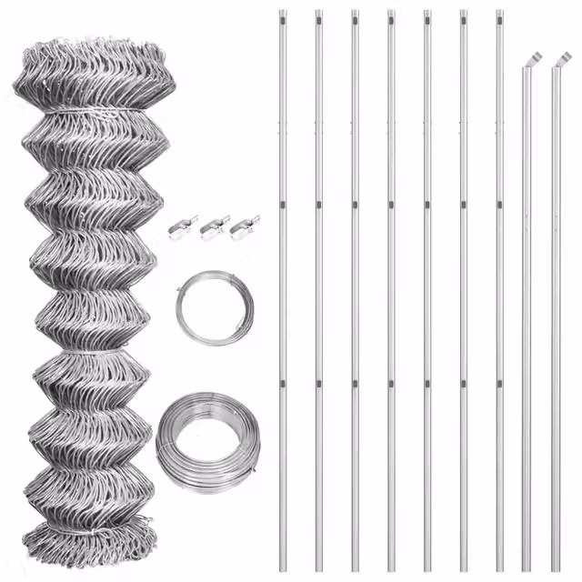 Recinzione da Giardino | Recinzione in Rete con Pali in Acciaio Zincato 15x1,5 m Argento