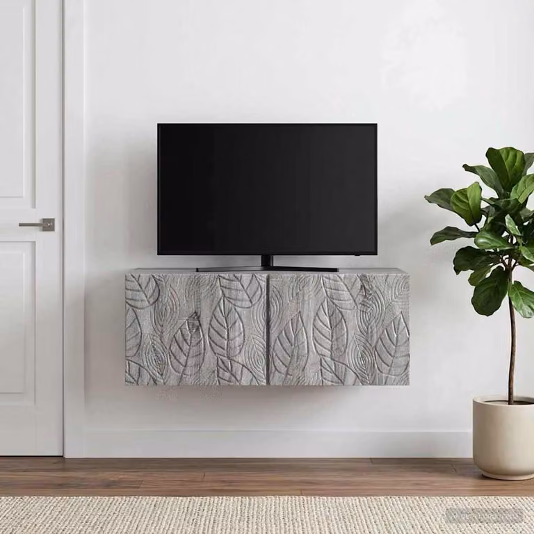 Mobile Porta TV da Muro vidaXL in Legno MDF Grigio L: 59,5 cm, P: 41 cm, H: 30 cm