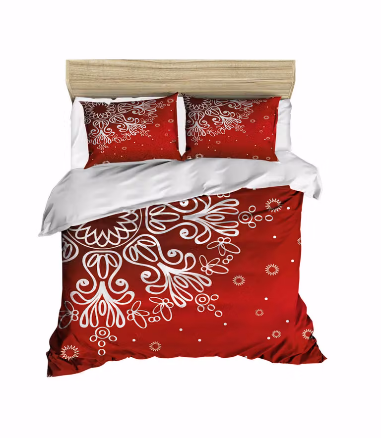 L'Essentiel Linge de Maison, Adal- PRL6127, rosso, bianco, piumone, parte superiore del piumone e federa: 100% poliestere microsatinato