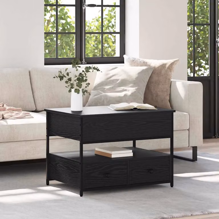 vidaXL Tavolino da salotto moderno nero L: 70 cm, P: 50 cm, H: 54.5 cm