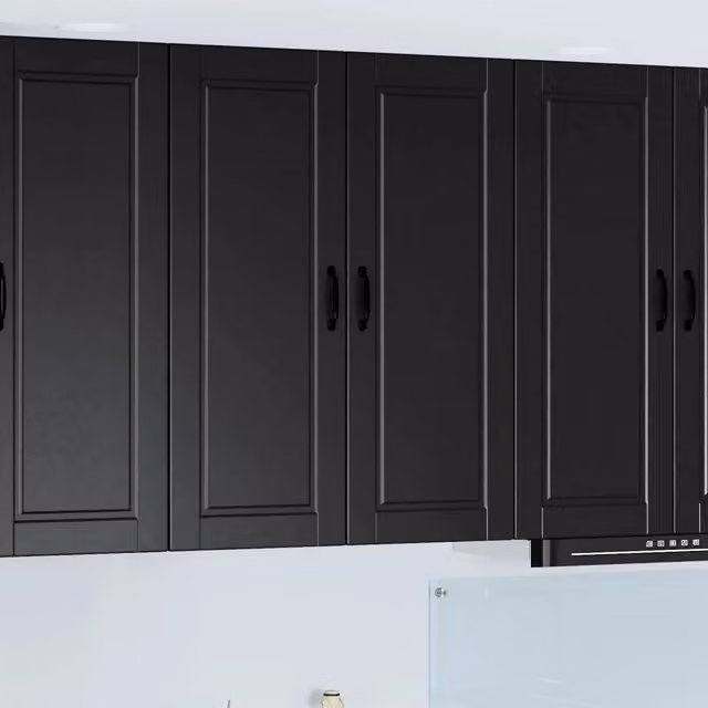 Armadietto a muro moderno PORTO vidaXL nero con ante a battente e ripiani interni L: 80 cm, P: 31 cm, H: 100 cm