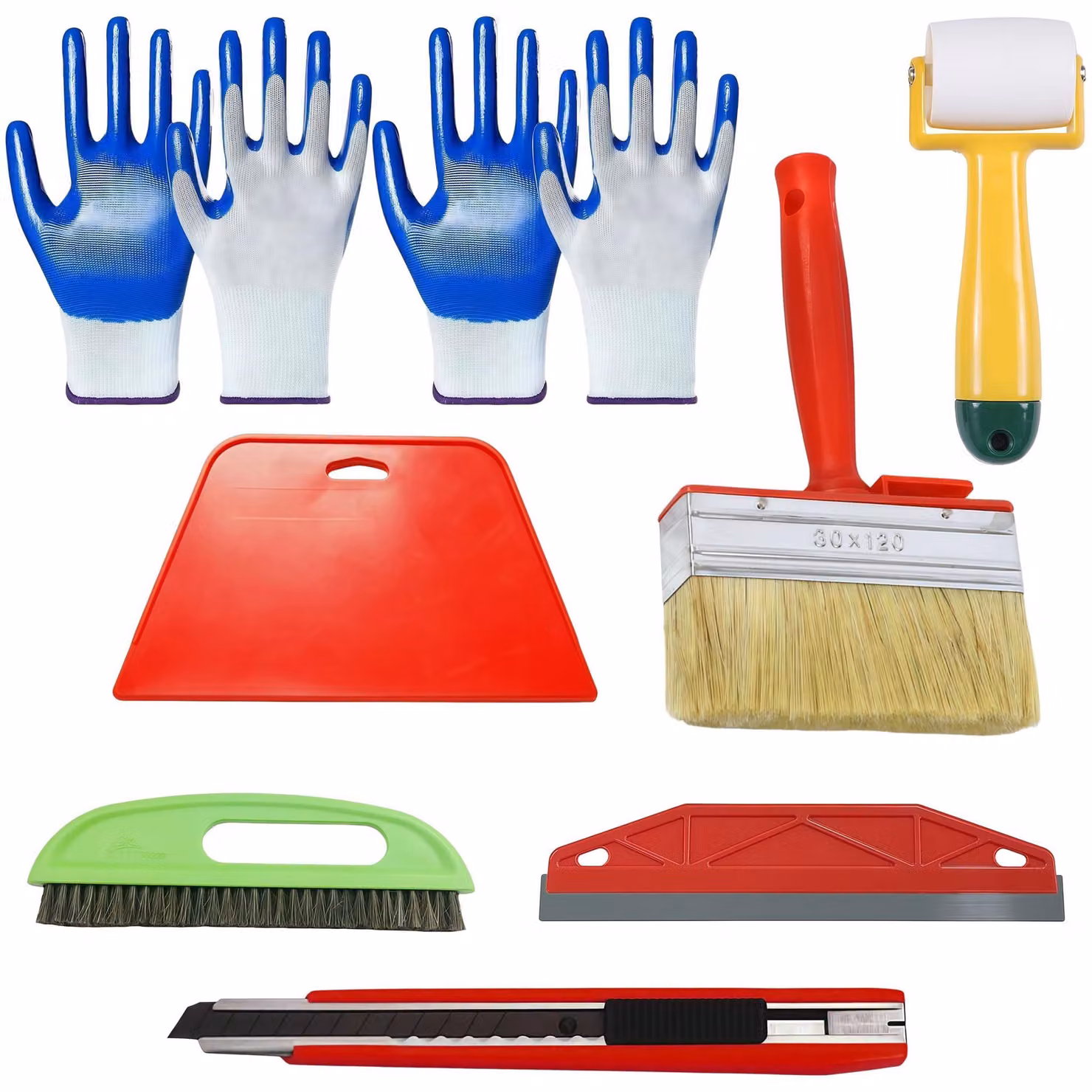 Omgoods - Set completo di strumenti per la posa di carta da parati, ideale per uso professionale