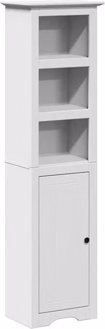 Mobiletto moderno per il bagno 44 x 30 x 160 cm design rustico legno bianco 02_0057680