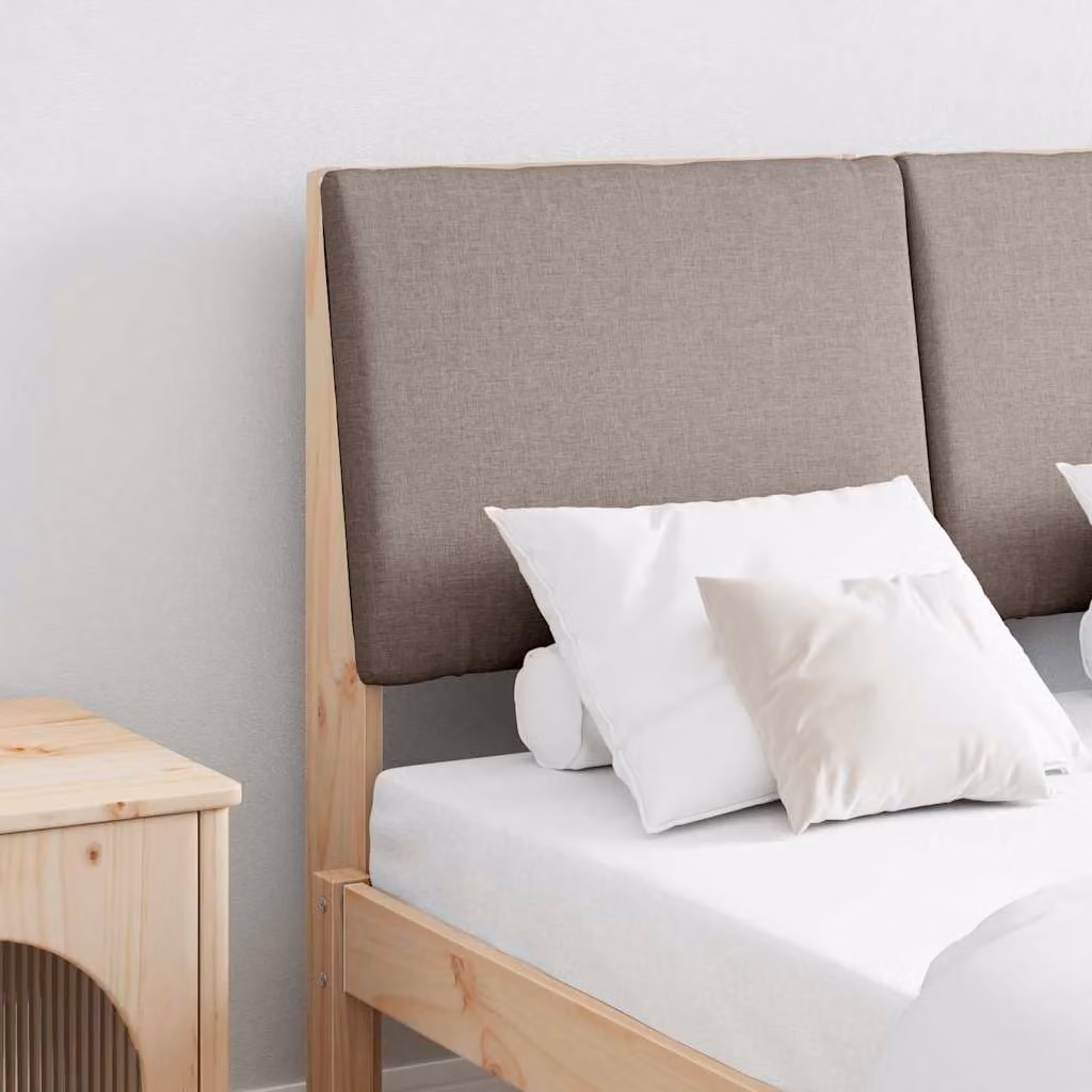 Testiera imbottita Talpa vidaXL in pino massello beige, Larghezza: 135 cm